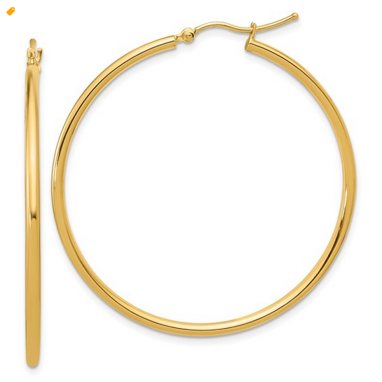 Yellow Gold 44MM Hoop Earrings