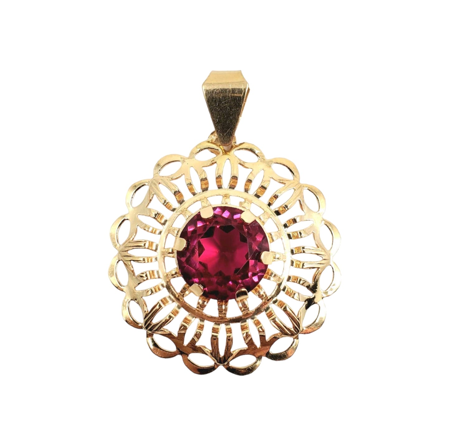 Vintage Yellow Gold Ruby Pendant