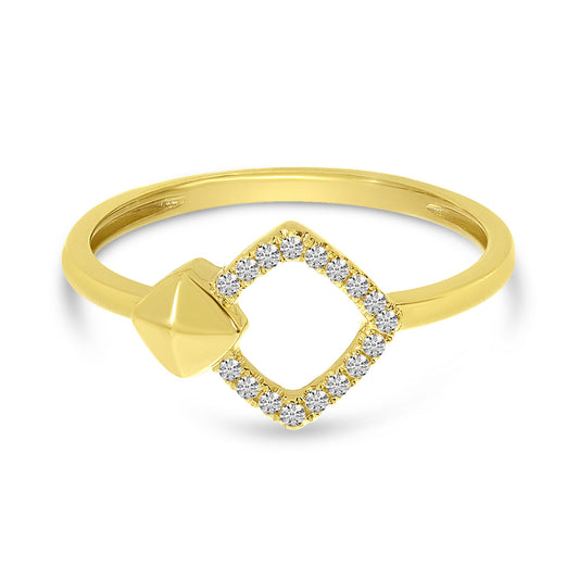 Yellow Gold Open Square Ring