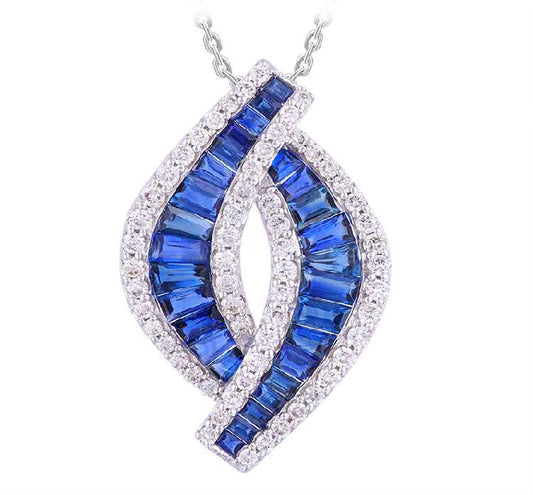 Sapphire and diamond slide pendant