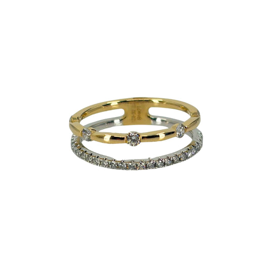 Two Tone Diamond Stackable Ring