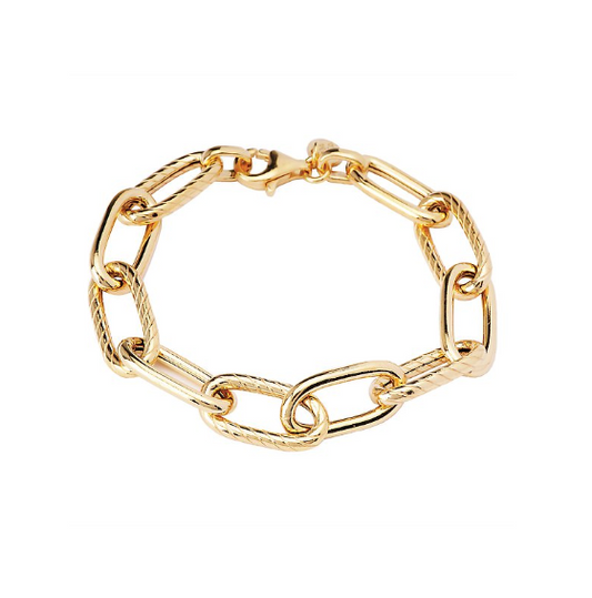 Yellow Gold over Sterling Silver Link Bracelet