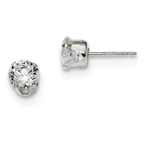 Sterling Silver Cz Stud Earrings