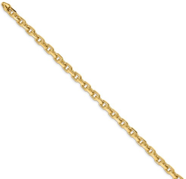 Yellow Gold 3D Anchor Necklace