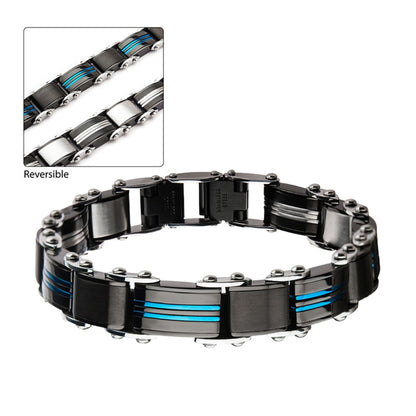 Two Tone Black/Blue Reversible Bracelet