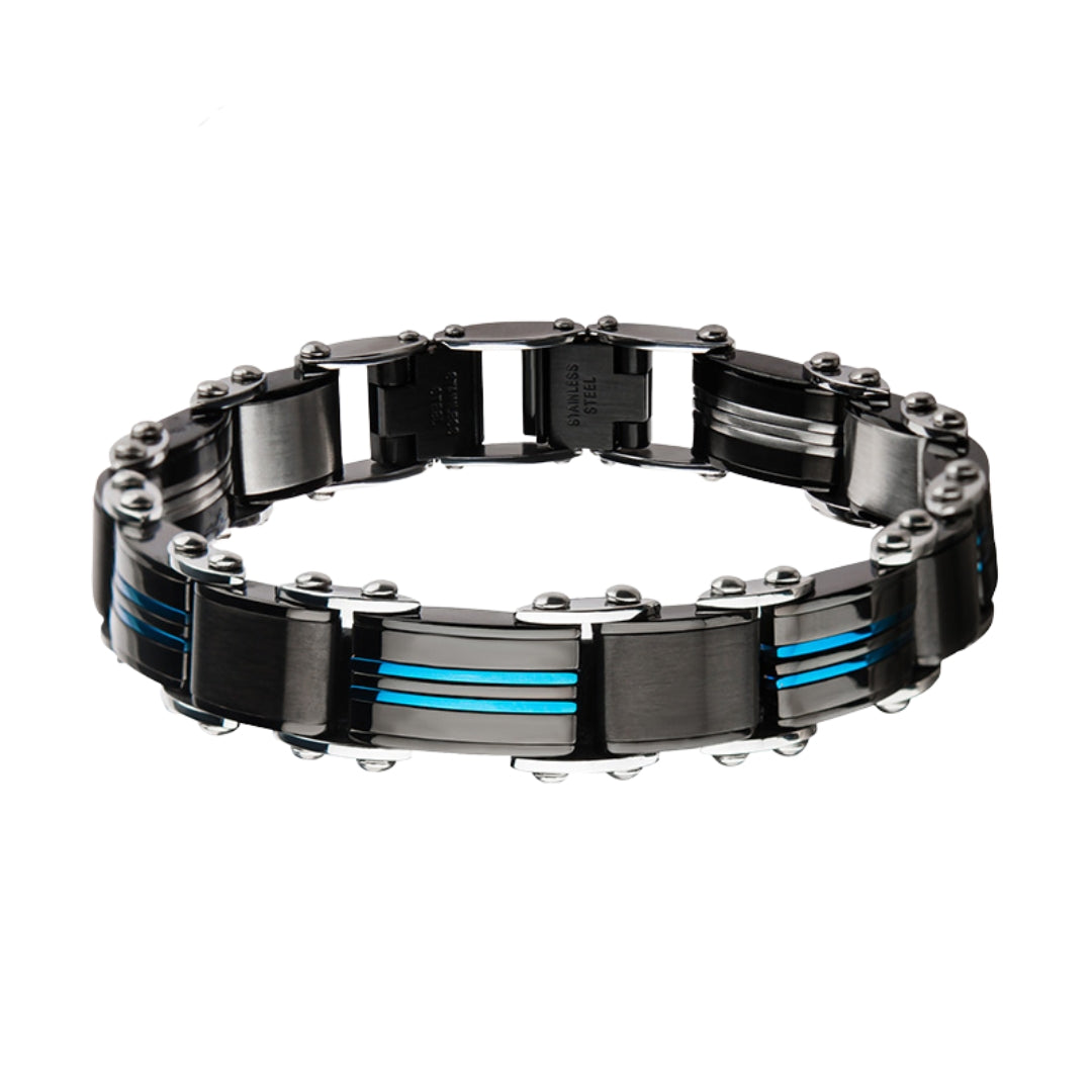 Two Tone Black/Blue Reversible Bracelet