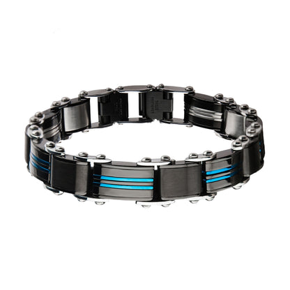 Two Tone Black/Blue Reversible Bracelet