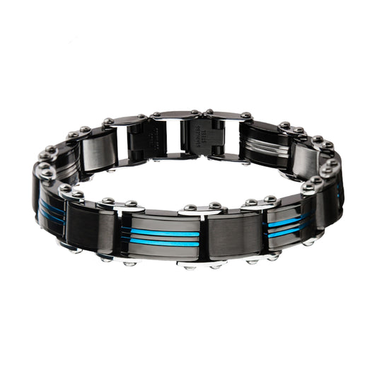 Two Tone Black/Blue Reversible Bracelet
