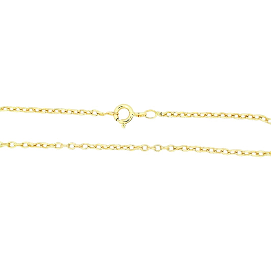 Yellow Gold 10 Inch Cable Anklet