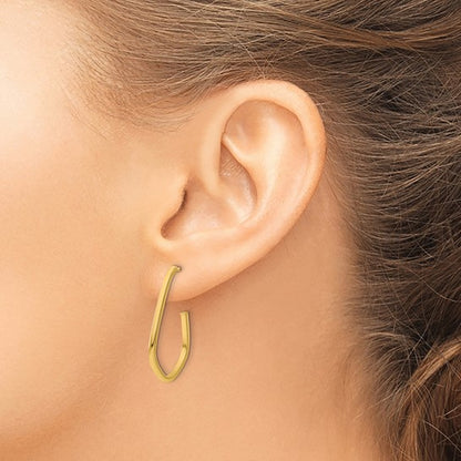 Yellow Gold J Hoop Earrings