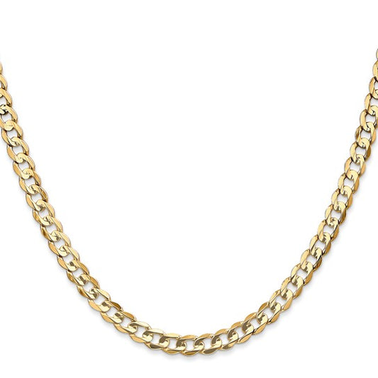 Yellow Gold Concave Curb Link Chain