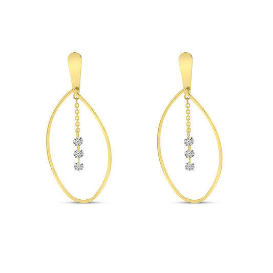 Dashing diamonds oval drop earrings