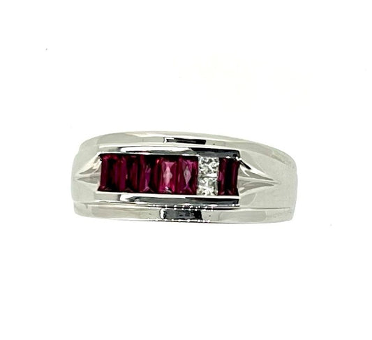 Men's White Gold Ruby Ring