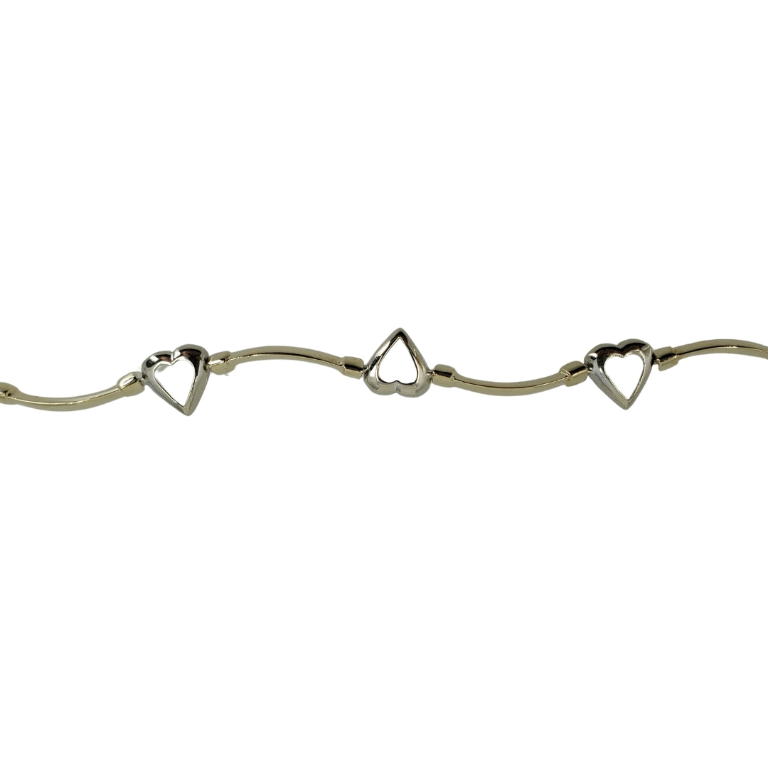 Two Tone Gold Hearts and Curves Bracelet