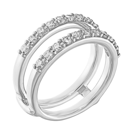 White Gold Round Diamond Parallel Row Wedding Band