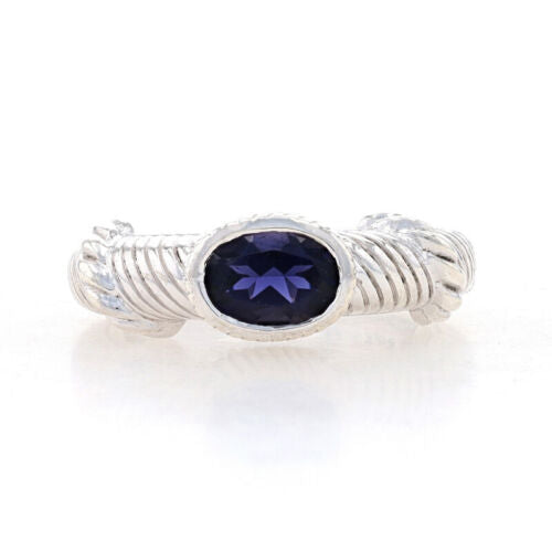 Sterling Silver Iolite Bezel Ring