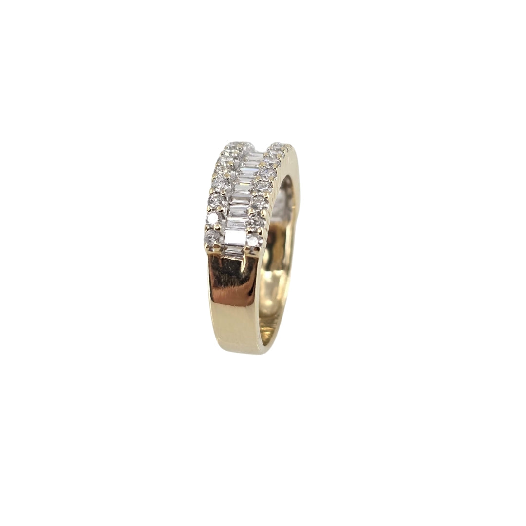 Yellow Gold Baugette Diamond Band Style Ring