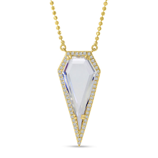 Yellow Gold Diamond Shape Necklace