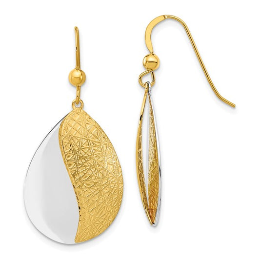 Gold Tone Sterling Silver Radiant Essence Dangle Earrings