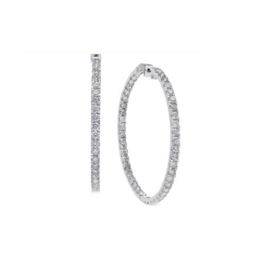 White Gold Inside-Out Diamond Hoops