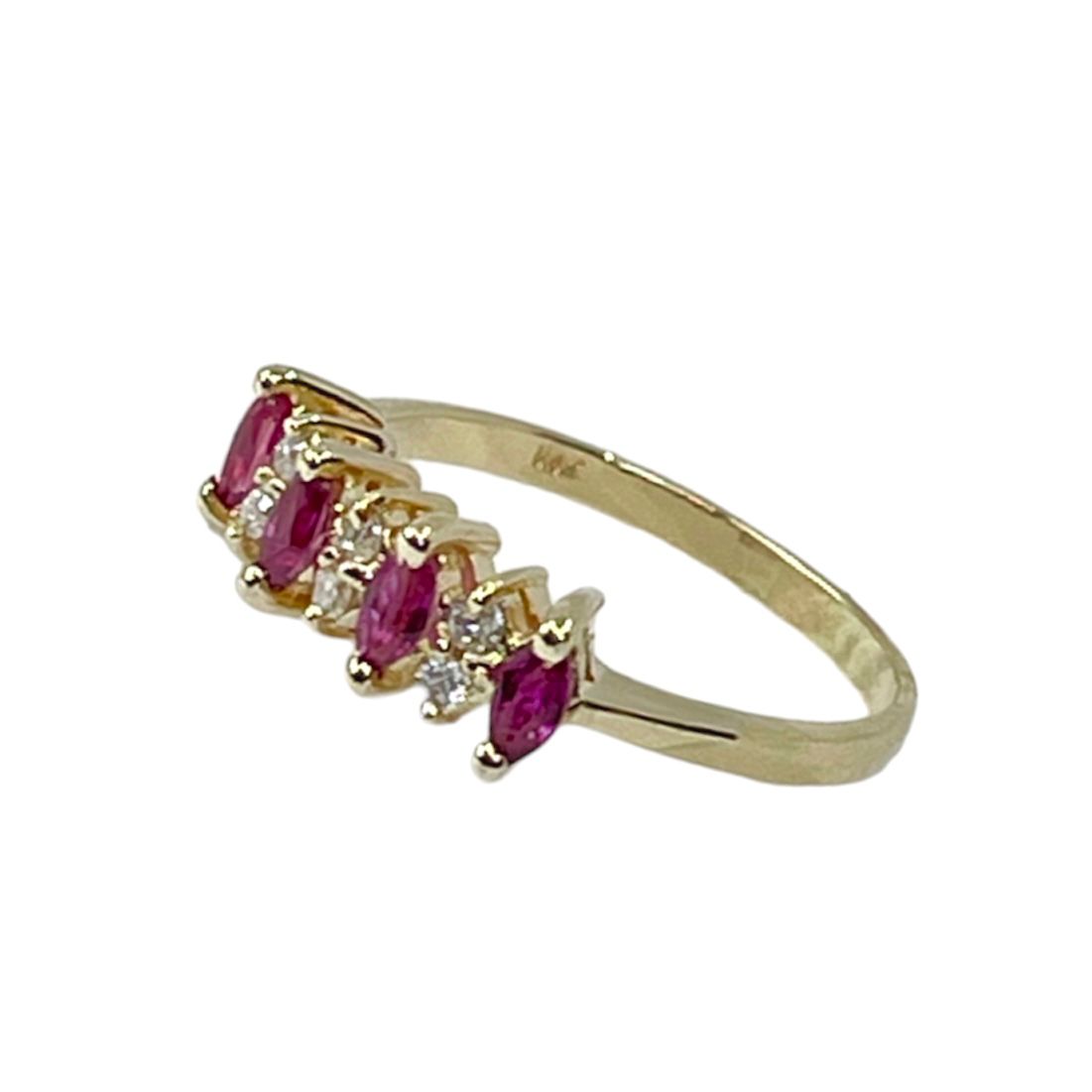 Vintage Yellow Gold Ruby and Diamond Ring