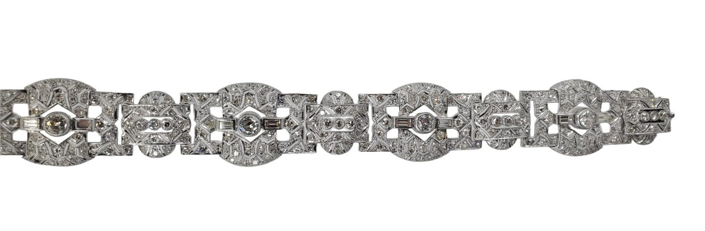 Vintage White Platinum Art Deco Diamond Bracelet