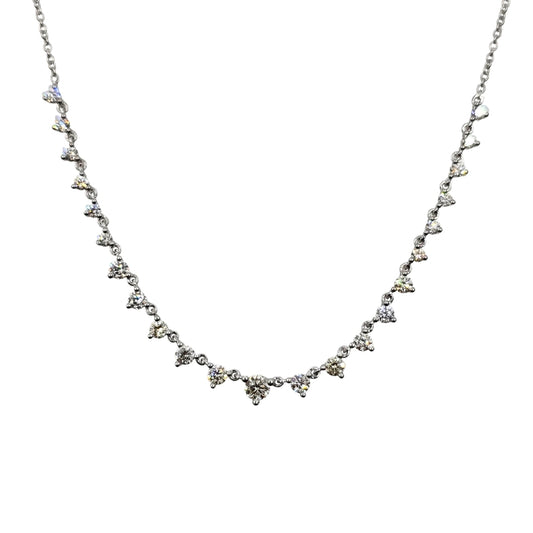 White Gold Diamond Station Necklace