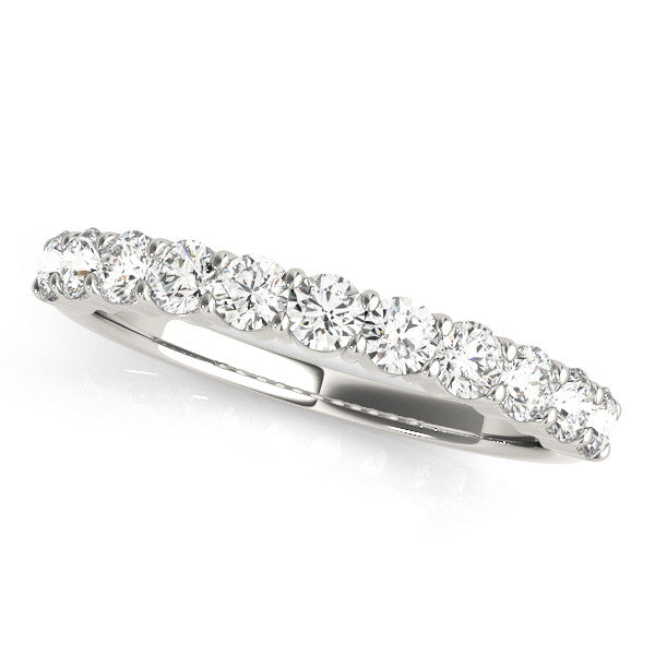 Shared Prong White Gold Diamond Wedding Band