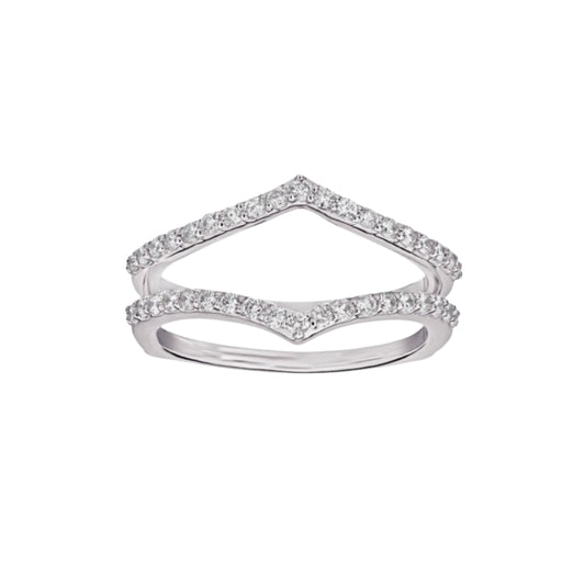 White Gold Diamond Sharp Curve Insert Wedding Band