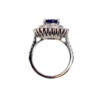 White Gold Cushion Cut Tanzanite Ring