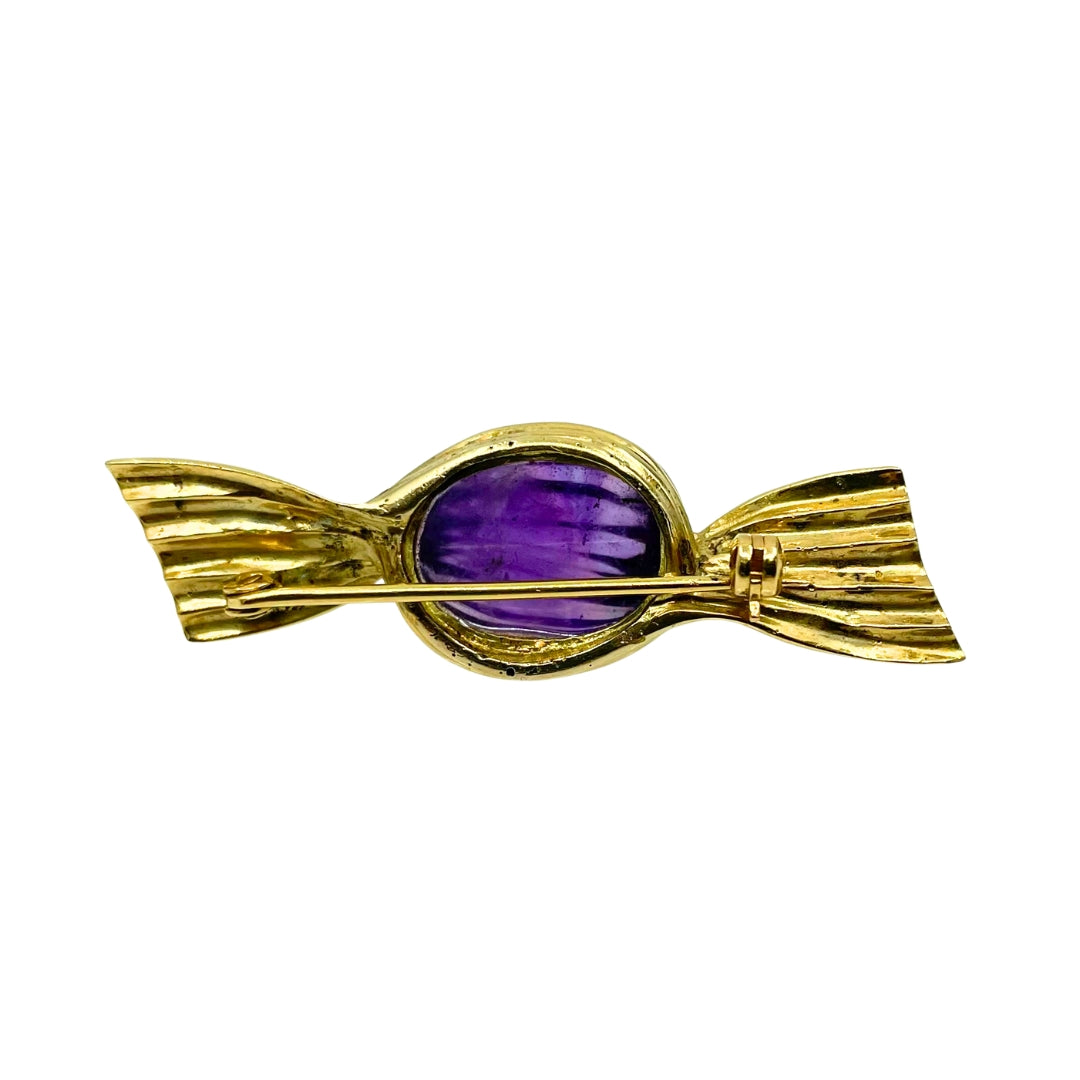 Hard Candy Design Cabochon Amethyst Pin