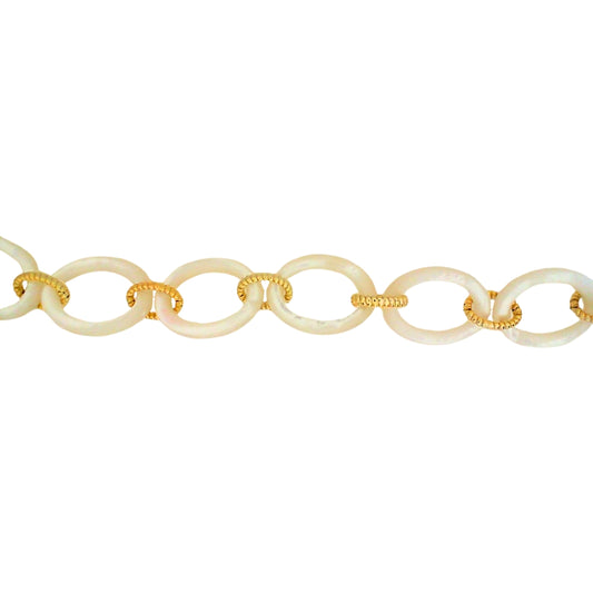 Oval Mother of Pearl Link Bracelet