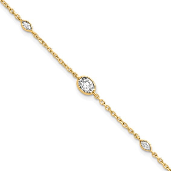 Yellow Gold Lab Grown Diamond Rolo Bracelet