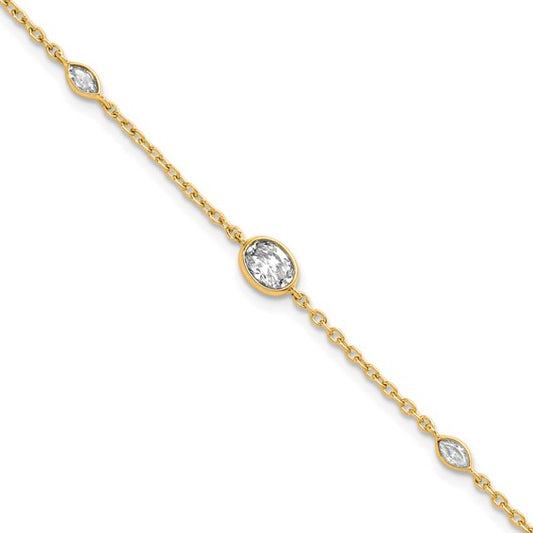 Yellow Gold Lab Grown Diamond Rolo Bracelet