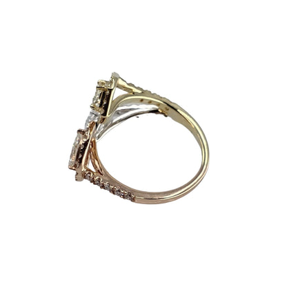 Tri-Color Gold Diamond Ring