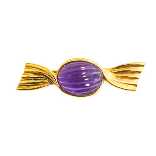 Hard Candy Design Cabochon Amethyst Pin