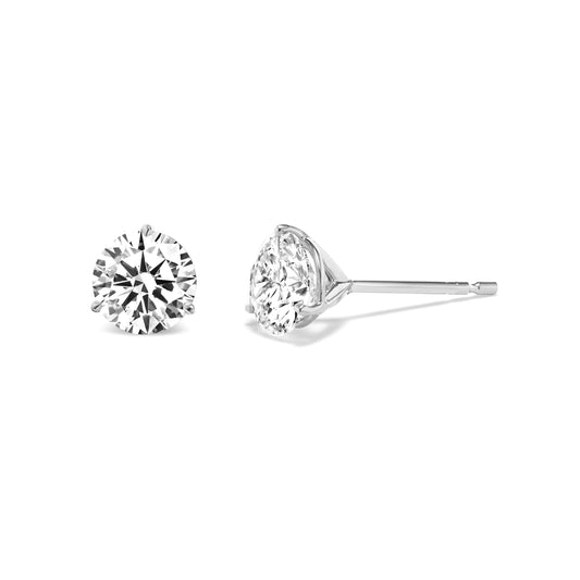 White Gold Martini Lab Diamond Studs 1.02 Carats