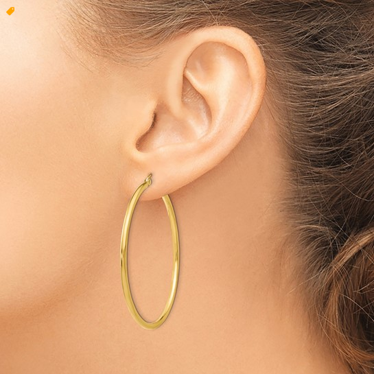 Yellow Gold 44MM Hoop Earrings