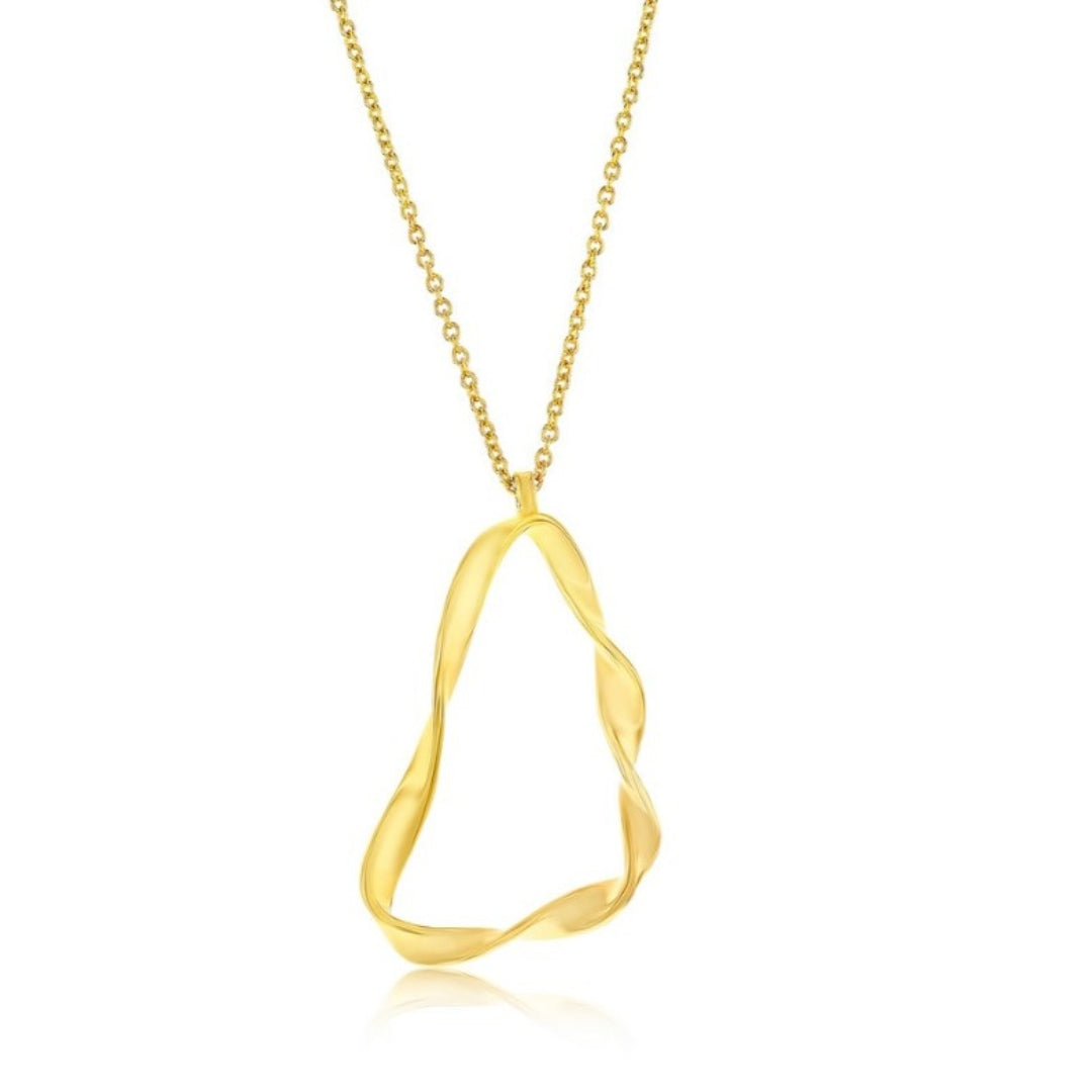 Yellow Sterling SIlver Twisted Triangle Necklace