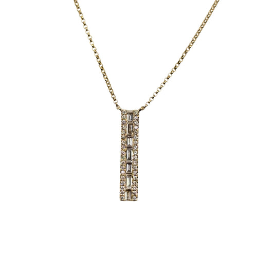 Baguette Diamond Stick Necklace