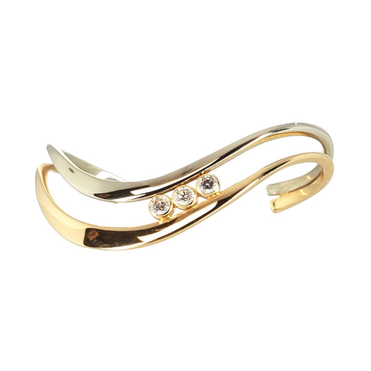 14 Karat Cuff Bracelet Accented With Diamonds