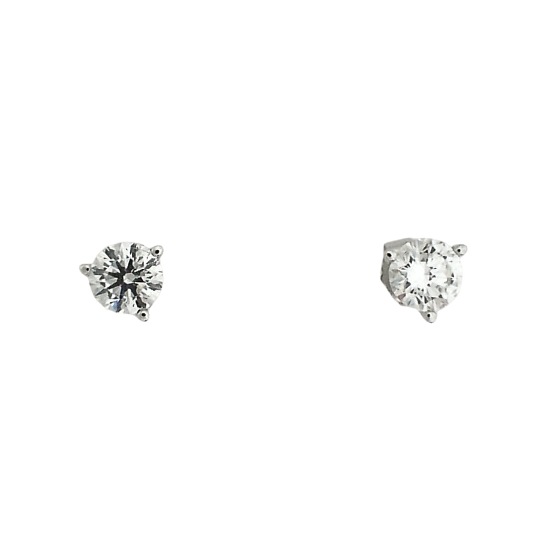 White Gold Round Diamond Lab Earrings
