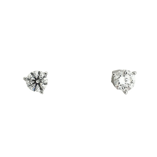 White Gold Round Diamond Lab Earrings