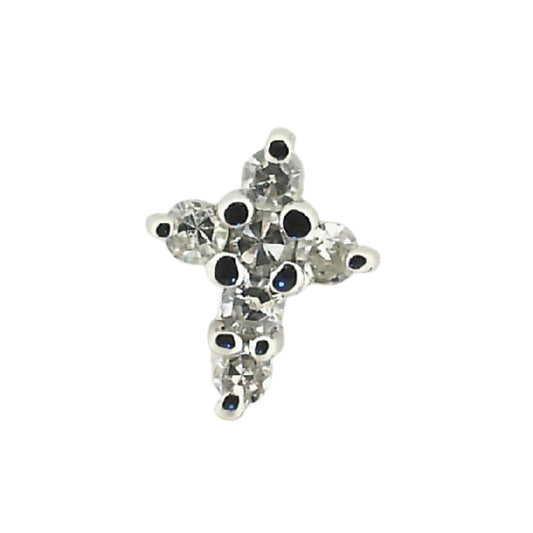 White Gold Round Diamond Cross Pendant