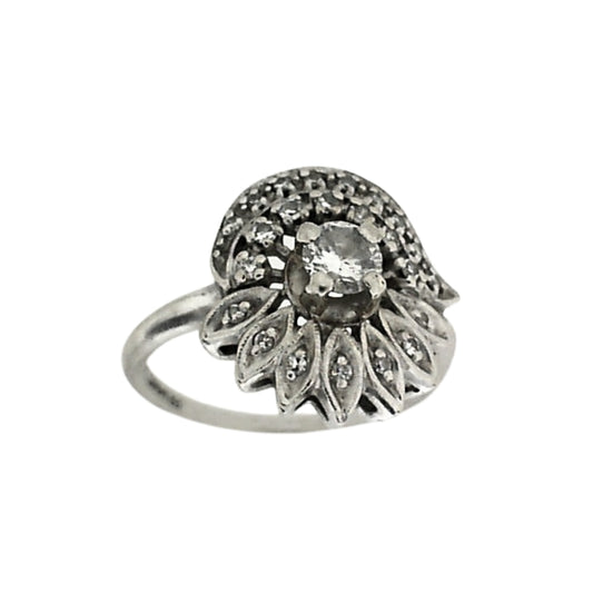 White Gold Diamond Fan Ring