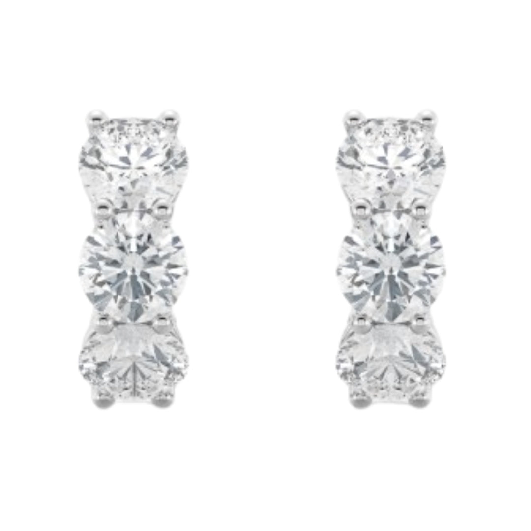 White Gold Lab Diamond Hoops