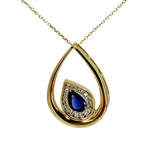 Pear Sapphire Link Necklace