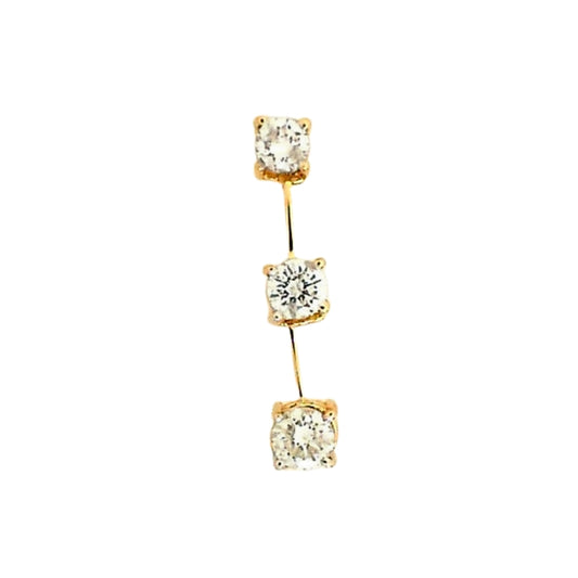 Yellow Gold Three Stone Diamond Pendant