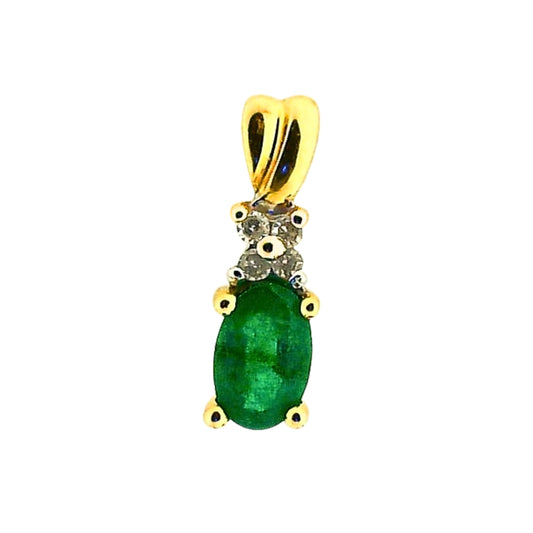 Oval Emerald Drop Pendant