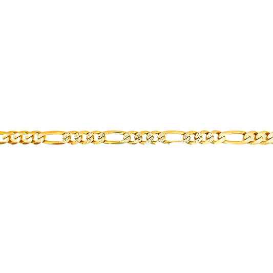Two Tone Diamond Cut Figaro Bracelet
